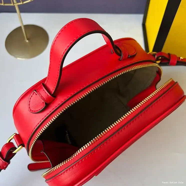 Affordable Fendi In Calf Leather O'Lock Camera Mini Red Case 0603